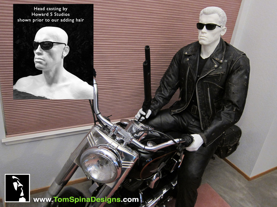 Terminator 2 Costume & Motorcycle Custom Mannequin - Tom Spina