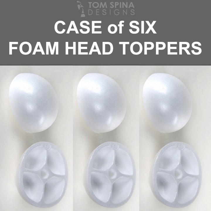 White Styrofoam Display Head with Acrylic Base - Tom Spina Designs